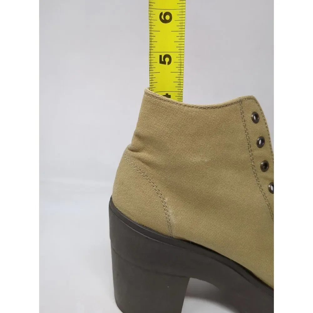 Vintage Bakers‎ Y2K Chunky Platform Heel Boots Shoes Canvas Women's Size 9 Italy